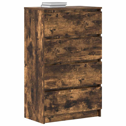 Byrå rökfärgad ek 60x35x98,5 cm konstruerat trä