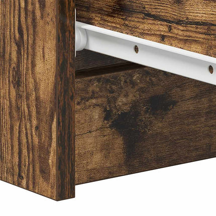 Byrå rökfärgad ek 60x35x98,5 cm konstruerat trä