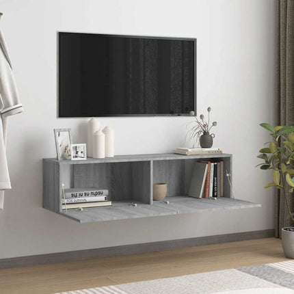 TV-bänk för vägg grå sonoma 120x30x30 cm konstruerat trä