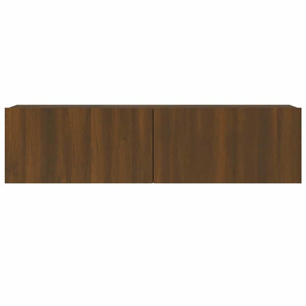 TV-bänk för vägg brun ek 120x30x30 cm konstruerat trä
