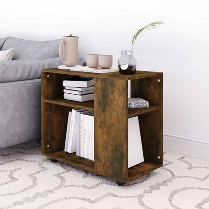 Soffbord rökfärgad ek 70x35x55 cm konstruerat trä