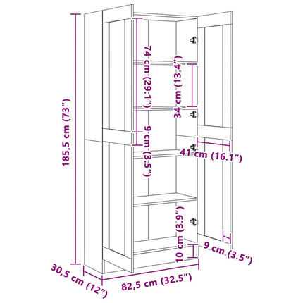 Bokhylla rökfärgad ek 82,5x30,5x185,5 cm konstruerat trä