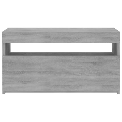 Tv-bänk med LED-belysning grå sonoma 75x35x40 cm