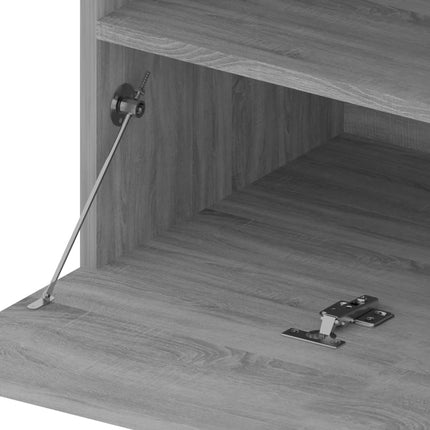 Tv-bänk med LED-belysning grå sonoma 75x35x40 cm