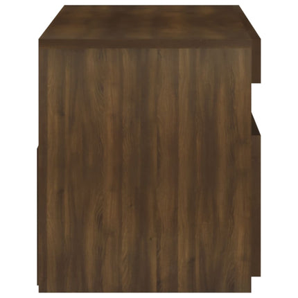Tv-bänk med LED-belysning brun ek 75x35x40 cm