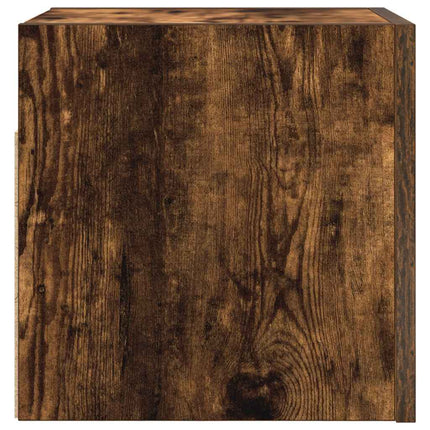 Väggmonterad tv-bänk rökfärgad ek 30,5x30x30 cm