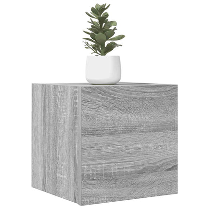Väggmonterad tv-bänk grå sonoma 30,5x30x30 cm