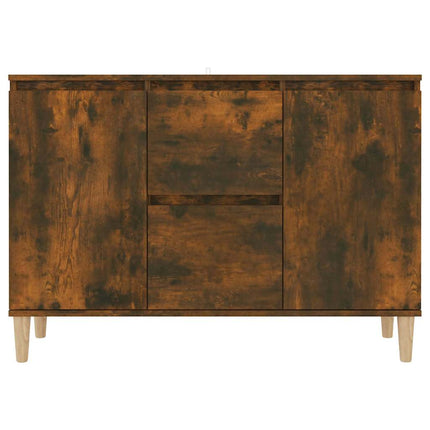 Skänk rökfärgad ek 101x35x70 cm konstruerat trä