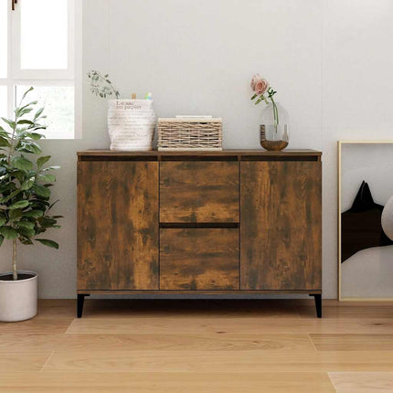 Skänk rökfärgad ek 102x35x70 cm konstruerat trä