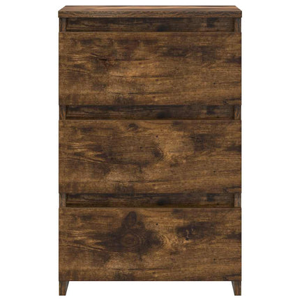 Sängbord 2 st rökfärgad ek 40x35x62,5 cm konstruerat trä