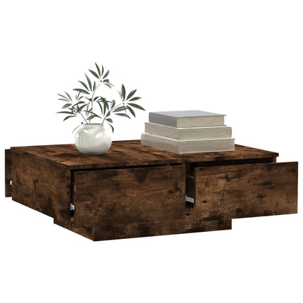 Soffbord rökfärgad ek 90x60x31 cm konstruerat trä