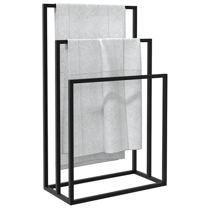 Fristående handdukshängare svart 48x24x79 cm järn