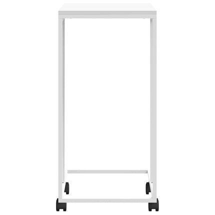 Sidobord med hjul vit 40x30x63,5 cm konstruerat trä