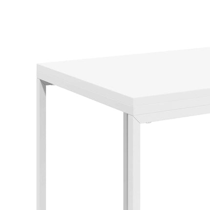 Sidobord med hjul vit 40x30x63,5 cm konstruerat trä