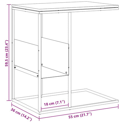 Sidobord svart 55x36x59,5 cm konstruerat trä