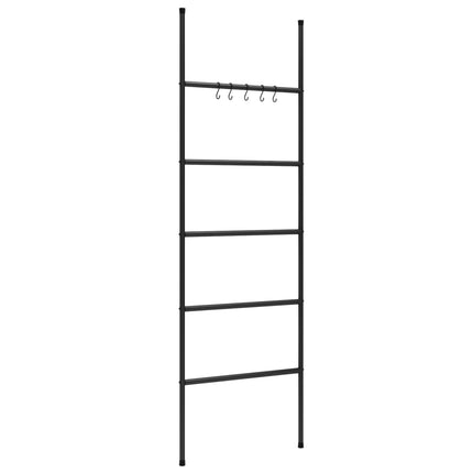 Handdukshängare med stege och 5 nivåer svart 58x175 cm järn