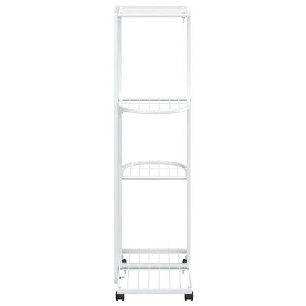 Växtställ på hjul 4 hyllor 44x23x80 cm vit järn