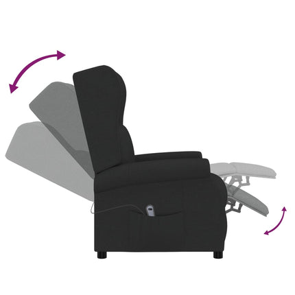 Elektrisk reclinerfåtölj svart tyg
