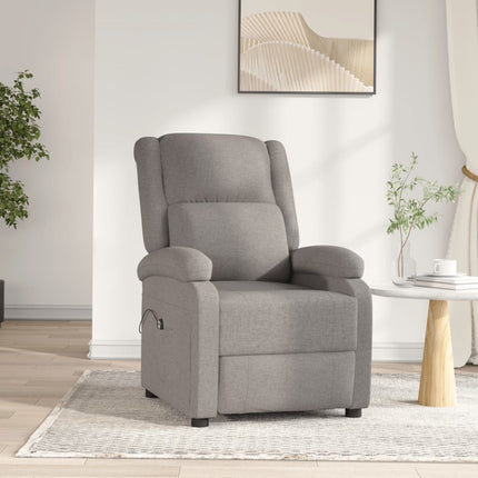 Elektrisk reclinerfåtölj taupe tyg