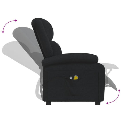 Elektrisk massagefåtölj svart tyg