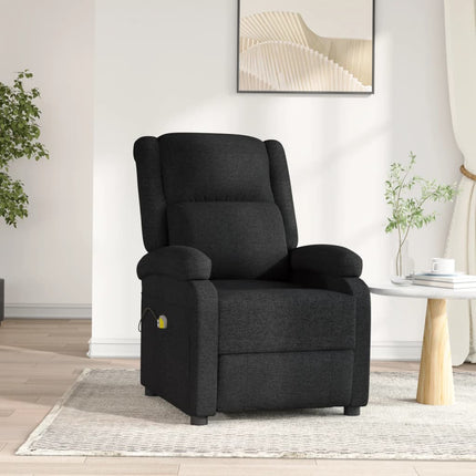 Elektrisk massagefåtölj svart tyg