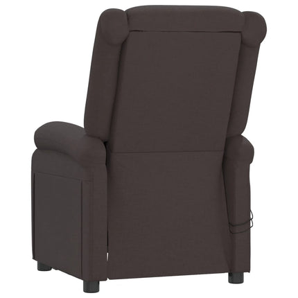 Elektrisk massagefåtölj mörkbrun tyg