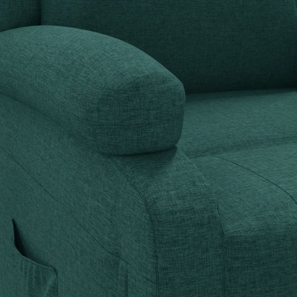 Massagefåtölj mörkgrön tyg
