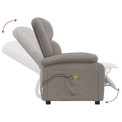 Elektrisk massagefåtölj taupe tyg