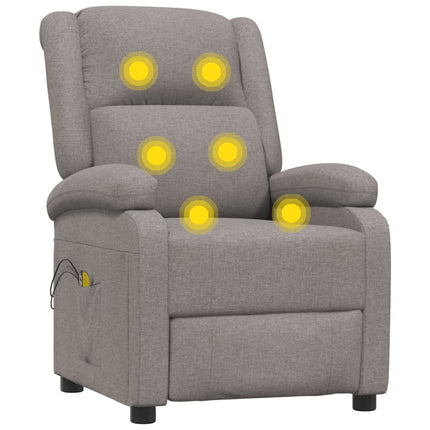 Elektrisk massagefåtölj taupe tyg