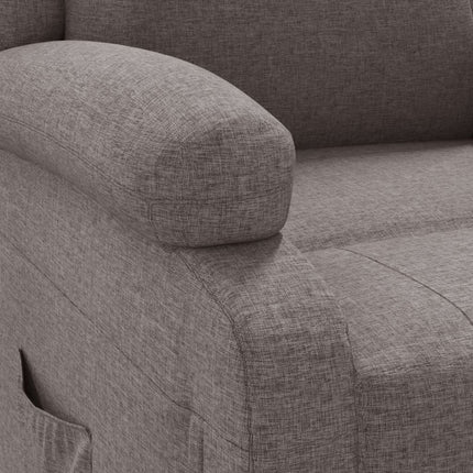 Elektrisk massagefåtölj taupe tyg