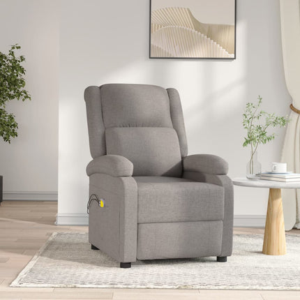 Elektrisk massagefåtölj taupe tyg