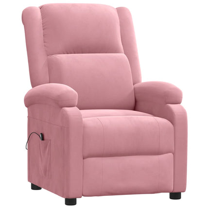 Elektrisk reclinerfåtölj rosa sammet