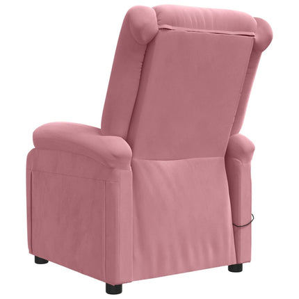 Elektrisk reclinerfåtölj rosa sammet