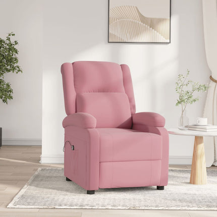Elektrisk reclinerfåtölj rosa sammet