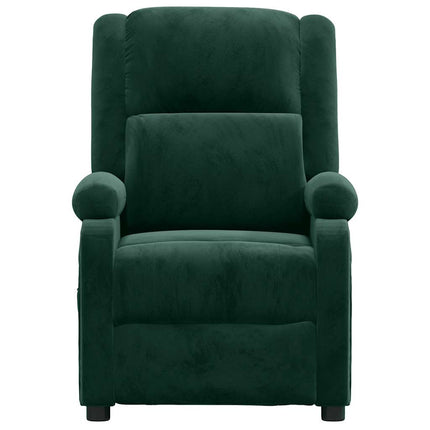 Massagefåtölj mörkgrön sammet
