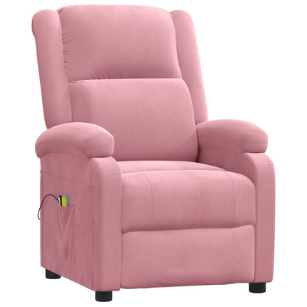 Elektrisk massagefåtölj rosa sammet