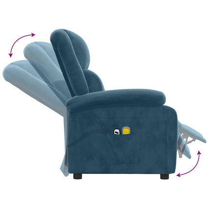 Elektrisk massagefåtölj Blå sammet