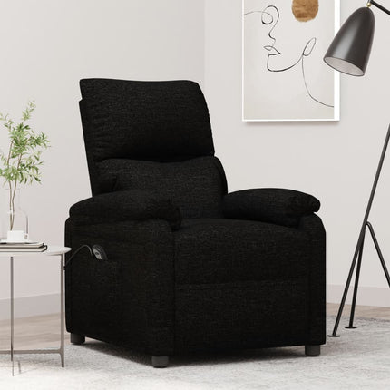 Elektrisk reclinerfåtölj svart tyg