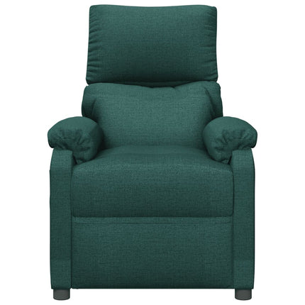 Massagefåtölj mörkgrön tyg