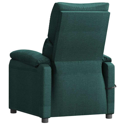 Massagefåtölj mörkgrön tyg