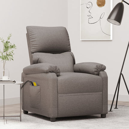 Elektrisk massagefåtölj taupe tyg