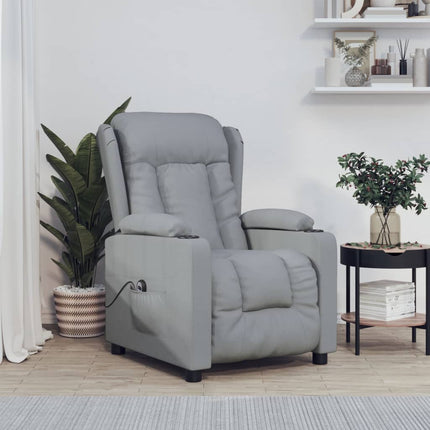 Elektrisk reclinerfåtölj ljusgrå tyg