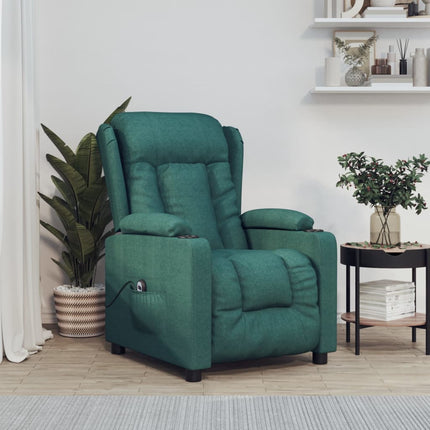 Elektrisk reclinerfåtölj mörkgrön tyg
