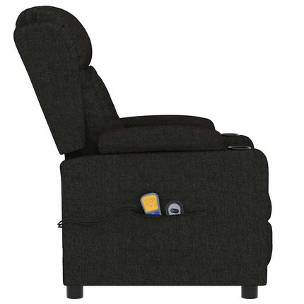 Elektrisk massagefåtölj svart tyg