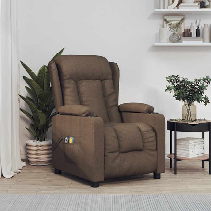 Elektrisk massagefåtölj brun tyg