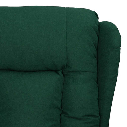 Massagefåtölj mörkgrön tyg