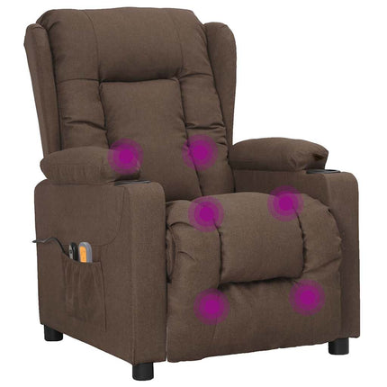 Elektrisk massagefåtölj taupe tyg