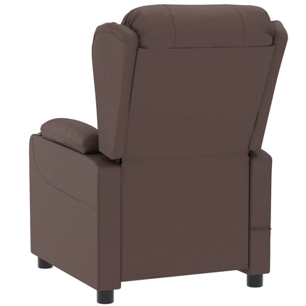 Elektronisk reclinerfåtölj brun konstläder