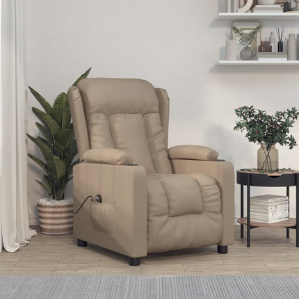 Elektrisk reclinerfåtölj cappuccino konstläder
