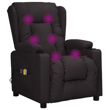 Elektrisk massagefåtölj svart konstläder